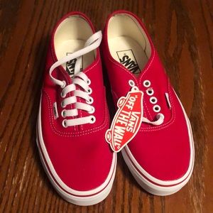 Vans Authentic Red and White Shoes